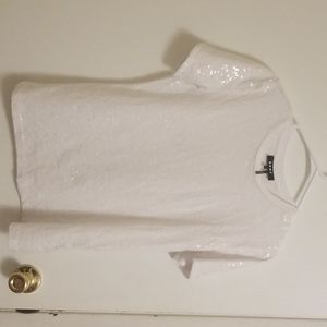 DKNY white sequins tee